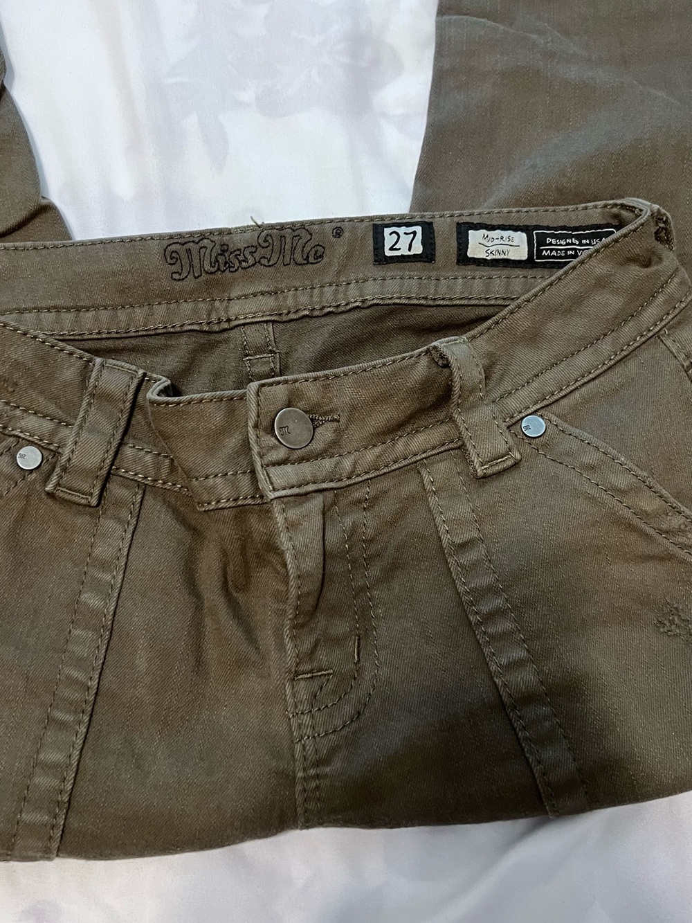 Miss Me Women’s Skinny Jeans in Olive